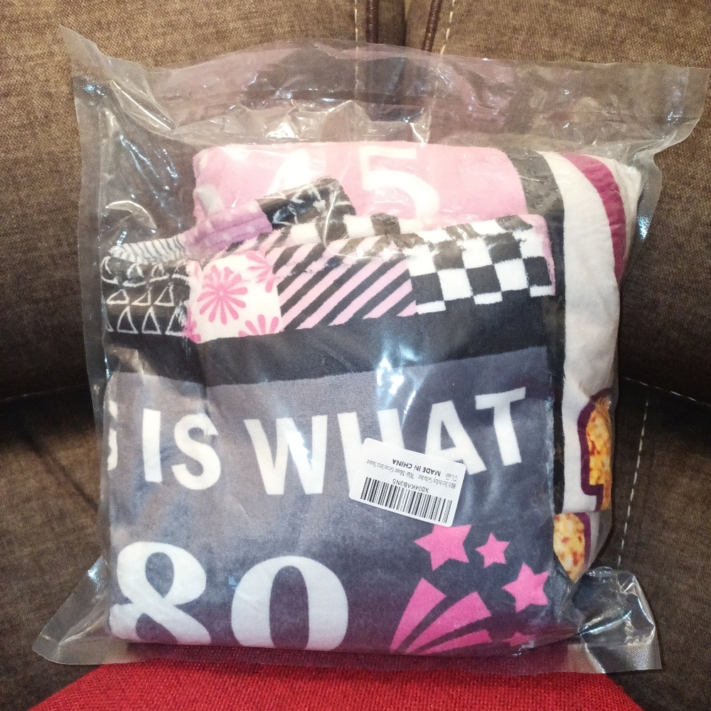 80 Years Old Throw Blanket For Women. Size 50x60 New In Bag